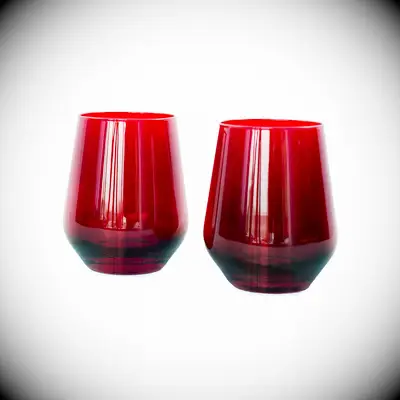 Red wine glasses