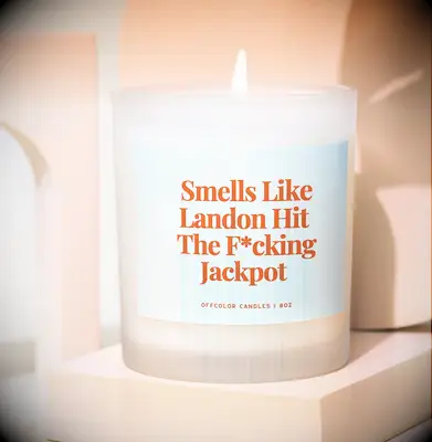 Funny personalized candle mother-of-the-groom bridal shower gift