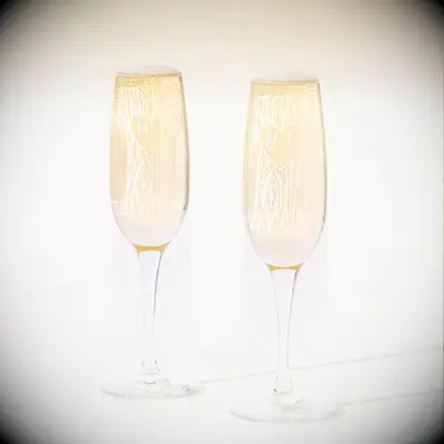 Custom etched champagne flutes mother of the groom bridal shower gift