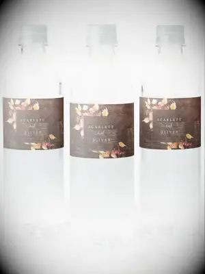 Water bottles with personalized fall-themed labels