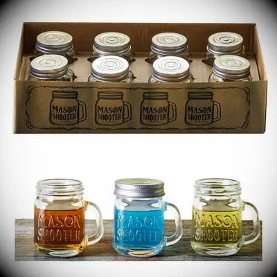 Mason jar shot glasses for fall wedding favor