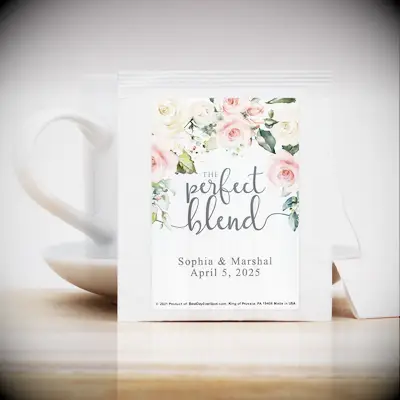Personalized tea bag wedding favors