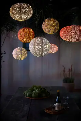 Floral lace solar lantern 13th anniversary gift