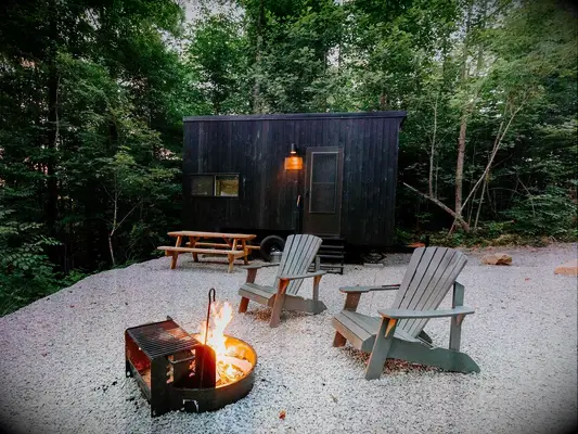 Cozy cabin getaway vow renewal gift card idea