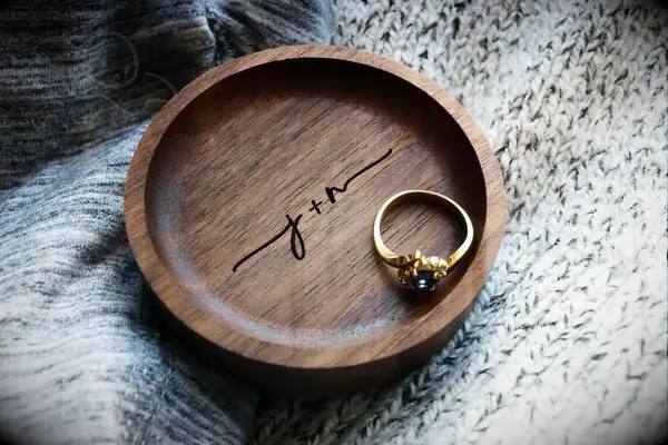 personalized wooden ring dish for the best vow renewal present
