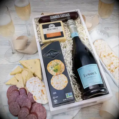 Romantic foodie gift basket for the best vow renewal gift