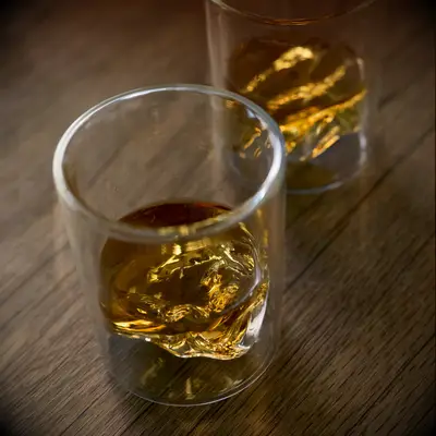 Topographic whiskey glasses from Huckberry