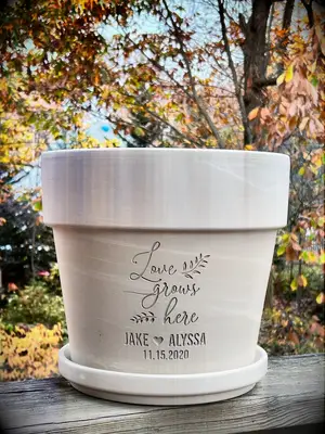 Personalized planter wedding gift for best friend