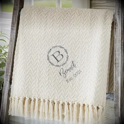 Embroidered Afghan blanket from Personalization Mall