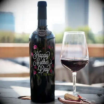 Etched wine bottle mother