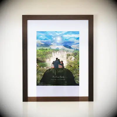 Custom landscape family collage father