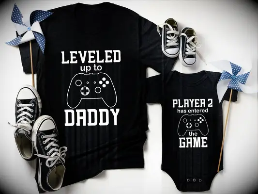 Leveled up to Daddy t-shirt gift idea for husband for Father