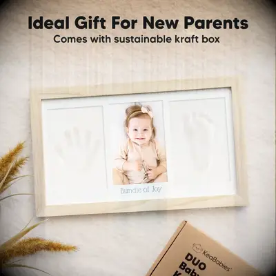Clay handprint photo frame