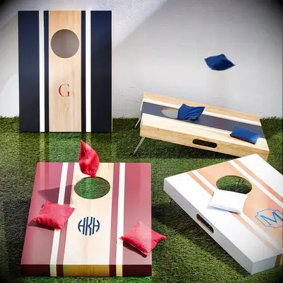 Monogrammed bean bag toss father