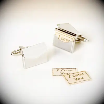 Romantic cufflinks, gift idea for dads. 