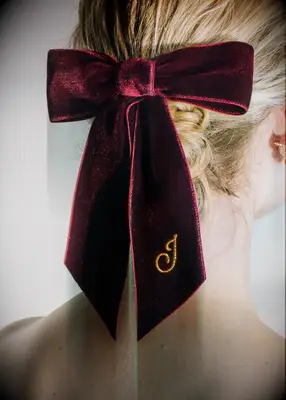 Personalized velvet bow Valentine
