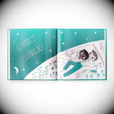 Illustrated love story book cute Valentine