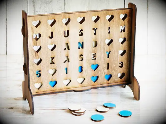 Romantic personalized four across game unique Valentine