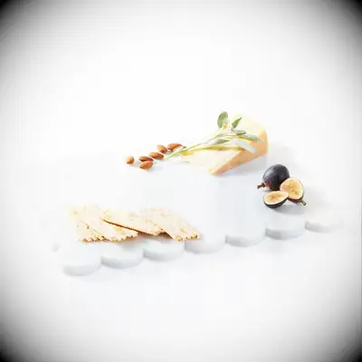 Scalloped marble cheese board Valentine