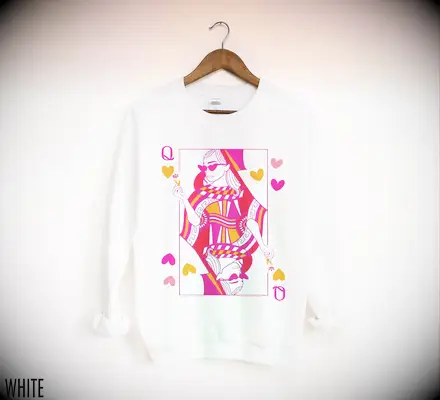 Queen playing card sweatshirt Valentine