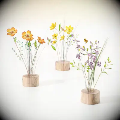 Recycled glass wildflower bouquet Valentine