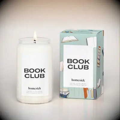 Book club scented candle from Homesick daughter-in-law gift
