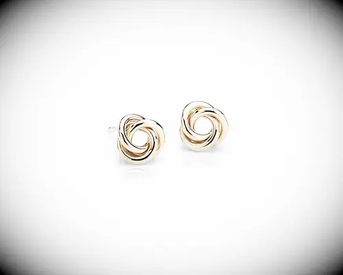 14K yellow gold love knot stud earrings from Blue Nile