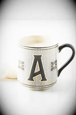 Bistro Tile Margot Monogram Mug gift for daughter in law