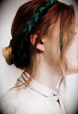 Green Luxe Braided Velvet Headband gift for daughter in law