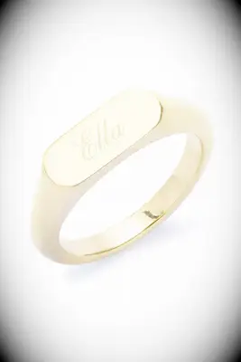 Gold Brook & York Custom Name Thin Signet Ring gift for daughter in law