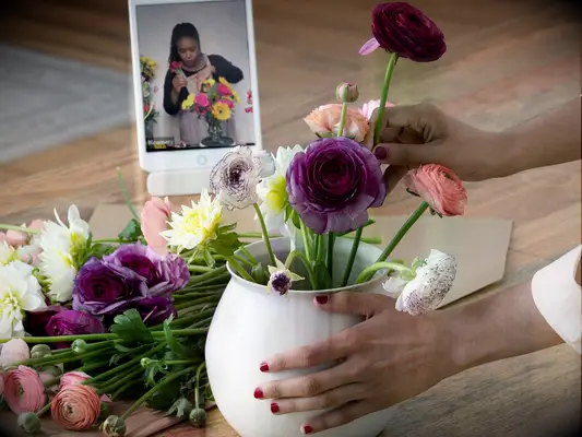 Virtual flower arranging class experiential gift for daughter-in-law