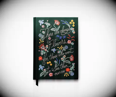 Green embroidered journal gift for daughter in law