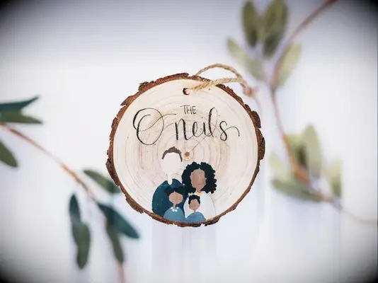 Custom family portrait Christmas ornament gift for daughter-in-law