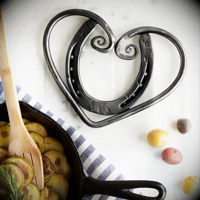 Horseshoe heart trivet 11 year anniversary gift