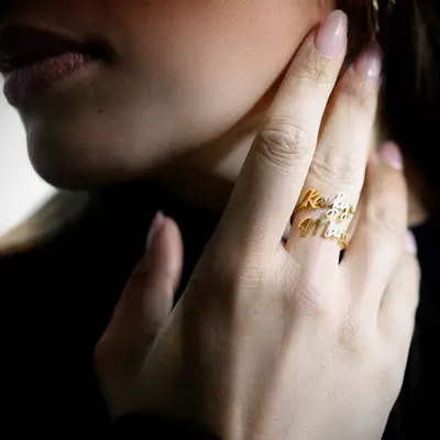 Double name ring 11th anniversary gift