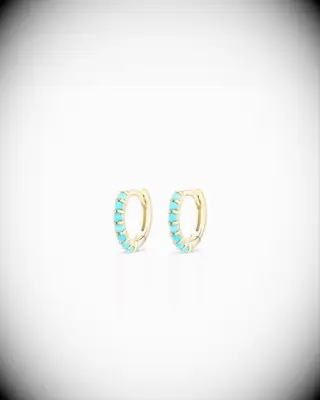 Torquoise huggie earrings