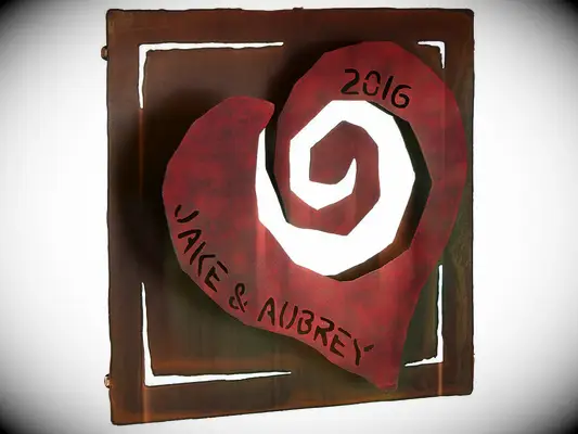 Personalized steel heart wall art 11-year wedding anniversary gift