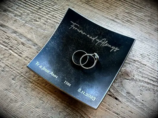 Engraved ring dish 11th anniversary gift