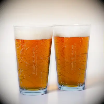 Custom night sky glasses anniversary gift for him