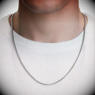 Box chain necklace anniversary gift for him
