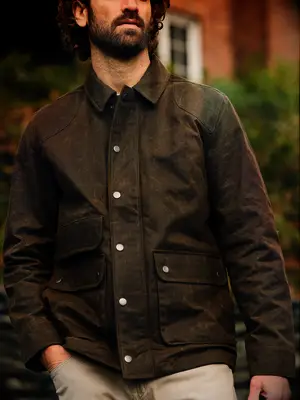 Huckberry waxed trucker jacket anniversary gift for him