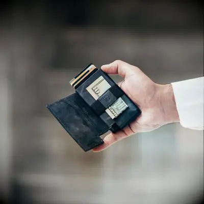 Leather smart wallet anniversary gift for boyfriend