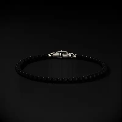 Black beaded bracelet gift idea for boyfriend. 