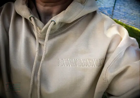 Custom Roman numeral hoodie anniversary gift for boyfriend
