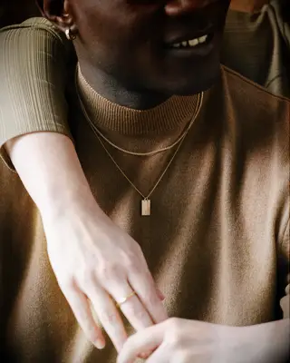 Personalized bar tag necklace anniversary gift for boyfriend