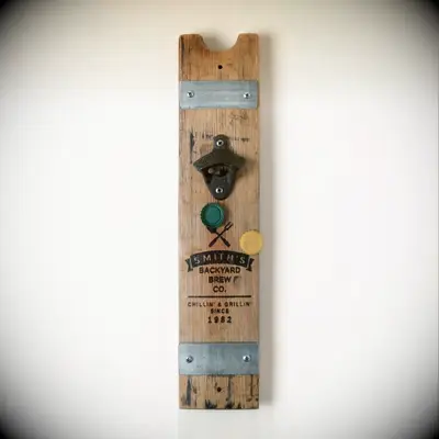 Personalized wooden bottle opener