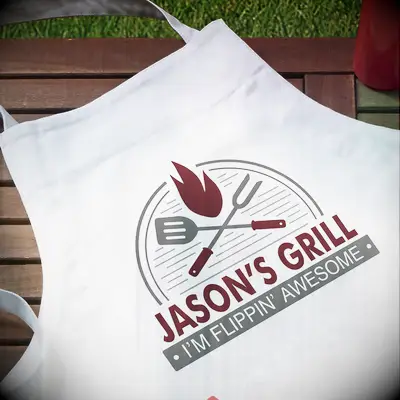 Personalized grill apron housewarming gift for couple