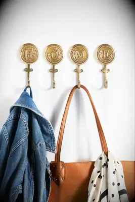 Monogram wall hooks housewarming gift for couple