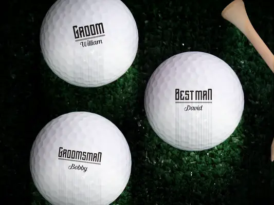 Personalized golf ball groomsmen gifts