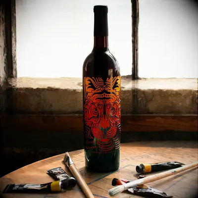Handpainted wine bottle groomsman gift